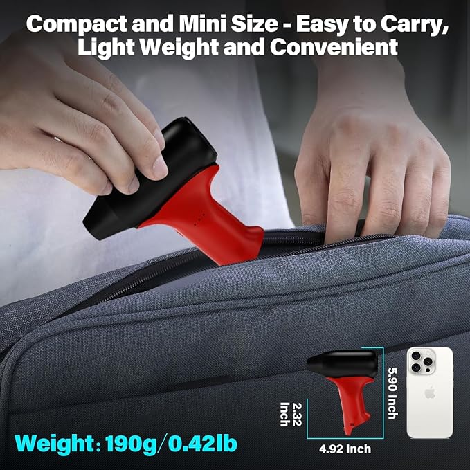 Portable Mini Turbo Jet Blower for Milwaukee M12 12V Battery, 4-Speed Wireless High Speed Handheld Fan, for Computer Key Board Cleaning,Hair Drying,Camping,Outdoors
