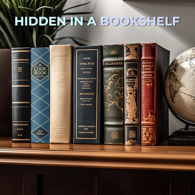 Book Safe with Combination Lock, Hidden Safe (9.5 x 6.2 x 2.2 Inch) with Fireproof Bag, Secret Diversion Safe, Hollow Book Box Hidden Storage, Money Safe Box for Cash (COOK)
