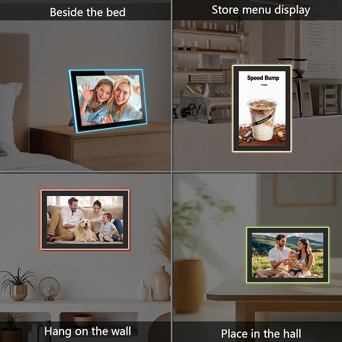 32GB FRAMEO 10.1 Inch WiFi Digital Photo Frame, 1280x800 HD IPS LCD Touch Screen, Auto-Rotate, 32GB Storage, Support USB Drive/SD Card Extend Storage, Share Moments via Frameo App