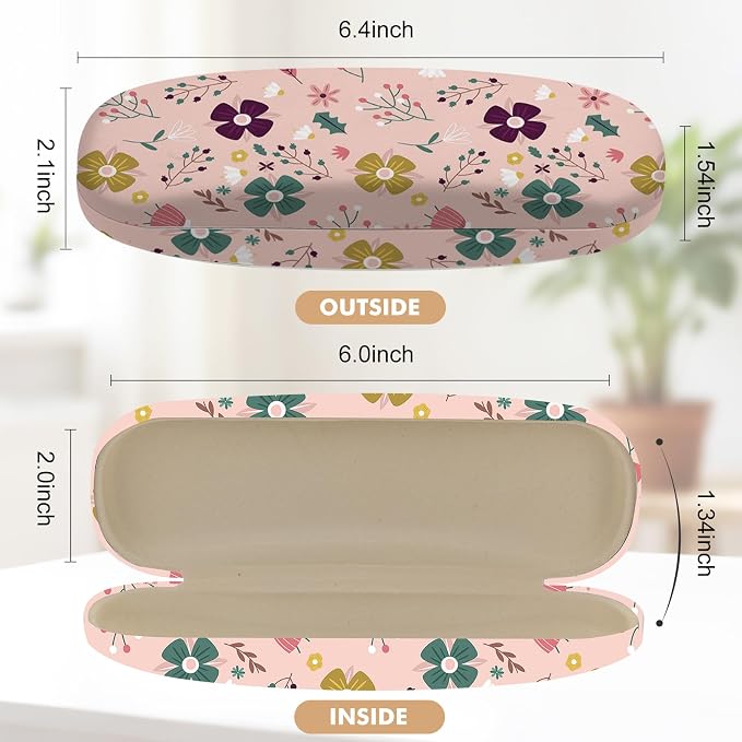 Glasses Case Hard Shell,Portable Protective Eyeglasses Case, Eyeglass Holder Box with Cleaning Cloth, for men women