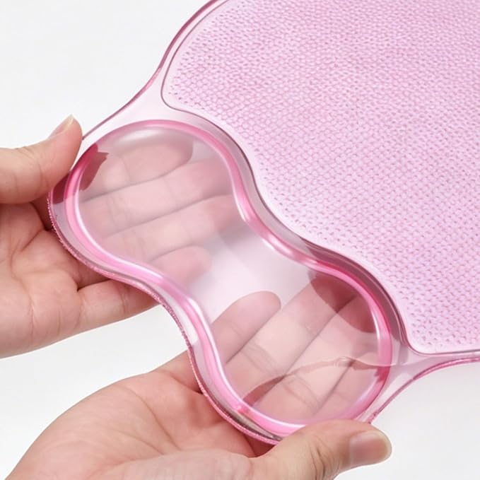 Gel Wrist Rest for Keyboard and Mouse Pad Set - Clear Pink | Ergonomic Cute Computer Keyboard Wrist Pad Support for Pain Relief, Non-Slip Desk Accessories for Office and Home