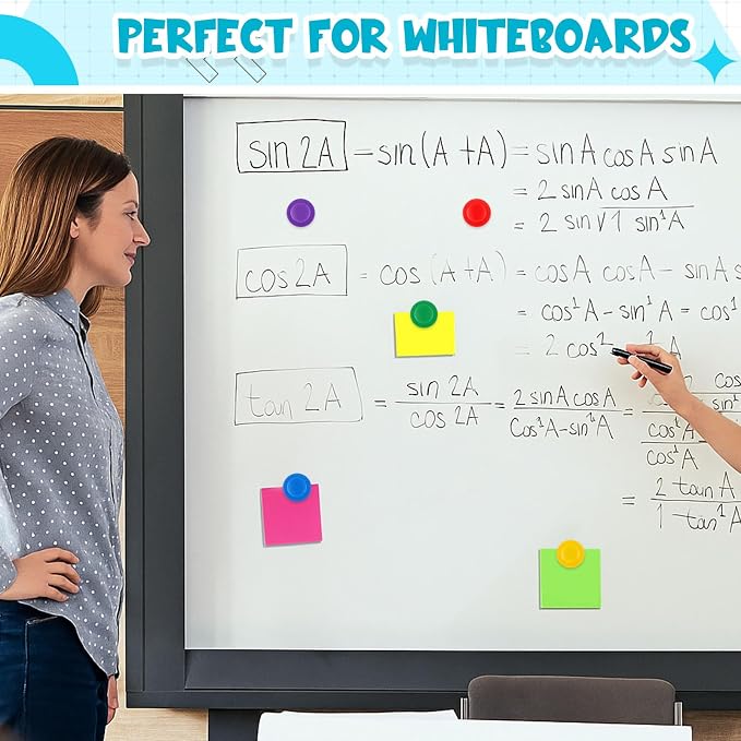 Outus 45 Pieces Vintage Round Whiteboard Magnets 3 cm Refrigerator Magnets Dry Board Mini Fridge Teacher Supplies for Home Offices