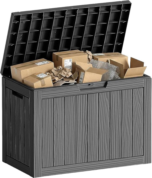 50 Gallon Outdoor Package Delivery Box, Black | Lockable Secure, Waterproof & Weatherproof, Resin Parcel Drop Box, For Porch, Garden, Backyard, Patio & Lawn
