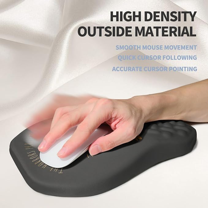 Ergonomic Raised Mouse Pad Wrist Support with Bilateral Slope Memory Foam Mousepad for Wrist Rest and Carpal Tunnel Pain Relief 11.8x7.9〃Horror Skeleton