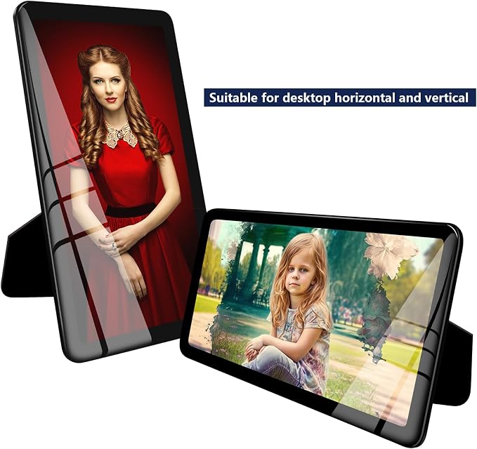 Bluesun 4×8 Black Picture Frame, Vertical & Horizontal Wall & Tabletop | 4×8 Black Photo Frame with Tempered Glass & Rounded Corners, Ideal for Certificates, Living Room Bedroom Hallway Office