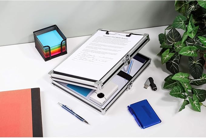 Vaultz Locking Storage Clipboard for Letter Size Sheets, Key Lock, Black (VZ00151) | Secure storage compartment keeps documents protected and organized, durable clipboard design for office, school or travel use
