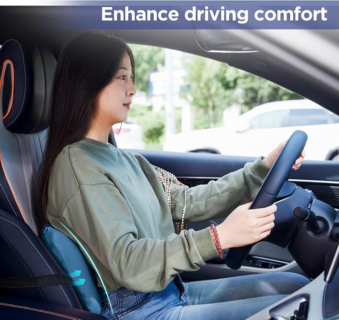Lumbar Support Pillow for Office Chair, Memory Foam Car Back Cushion | Lumbar Pillow Lower Back with Adjustable Straps, Ergonomic Chair Back Pillow for Office, Car, Gaming Chairs and Bed