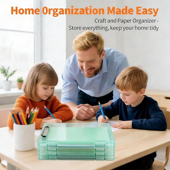 Clipboard with Storage, Clear Green Plastic Clipboard with Side Opening, Waterproof Foldable Heavy Duty Nursing Clip Board for School & Office, Letter Size/ A4 with Christmas Stickers (Clear Green)