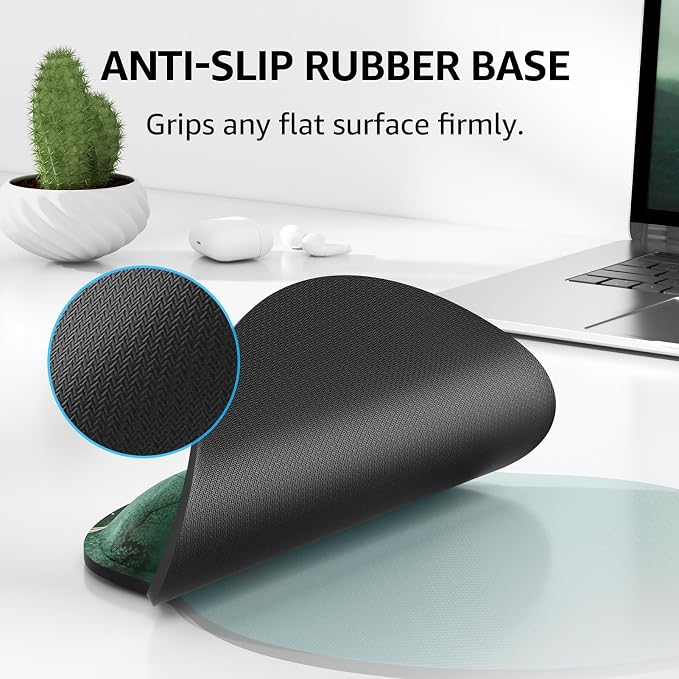 KTRIO Keyboard Wrist Rest & Mouse Pad with Wrist Rest, Green Leaves | Memory Foam Wrist Support, Ergonomic Design, Non-Slip Base, Office and Home Use
