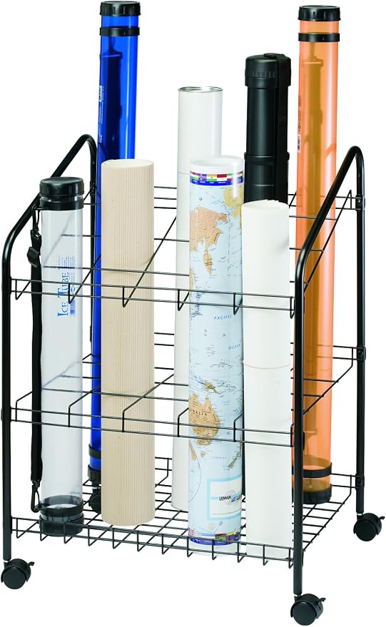 ALVIN WRF40 Wire Bin Roll File, Made for Rolled Maps, Plans, Drawings, and Tubes (4 x 4 Inches - 20 Slots)