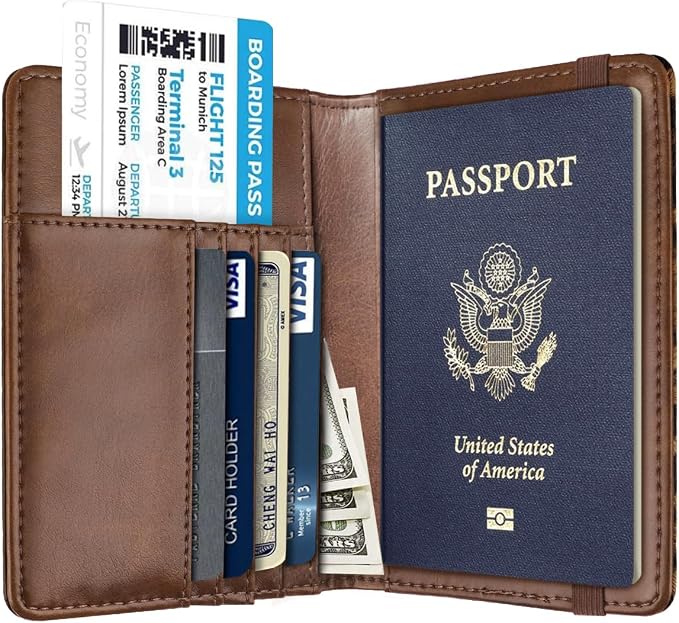 Coco Rossi Passport Holder for Travel Women Slim RFID Passport Cover Wallet | Travel Essentials, Passport Book Holders, Passport Wallet Cover Case, PU Leather, Cute, Thin, Spliced Design, Cow Print