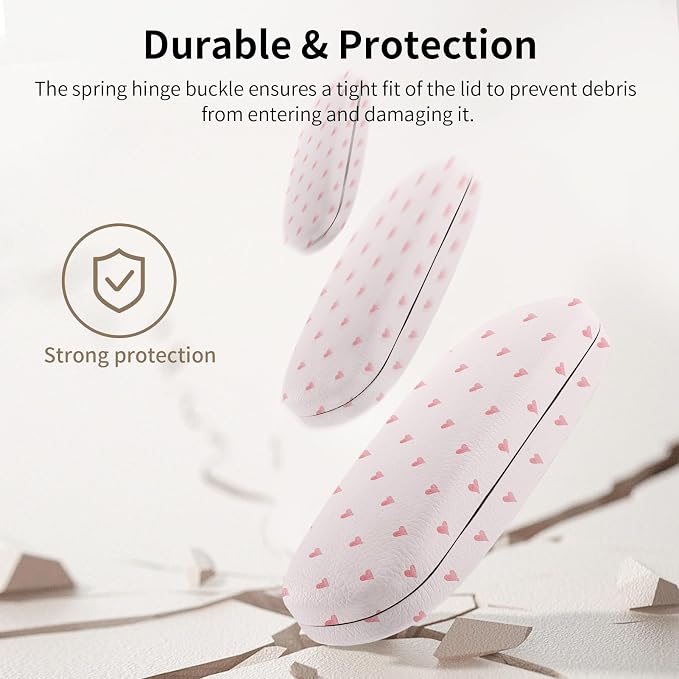 Glasses Case Hard Shell, Cute Sunglasses Case for Women Leather Protective Case for Eyeglass with Cleaning Cloth