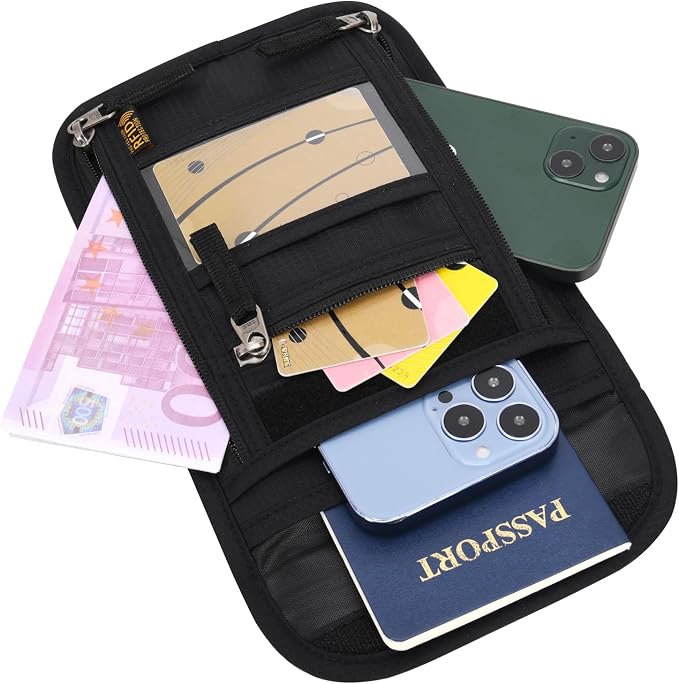 Neck Wallet Lightweight RFID Blocking Waterproof Travel Pouch Passport Wallets for Women Men