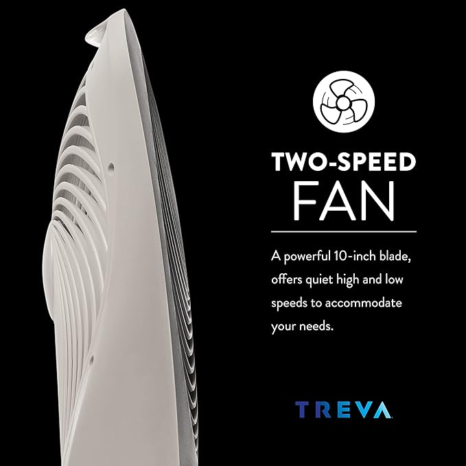 Treva 10 in Portable Desk Fan Battery or AC 2-Speed with USB Port
