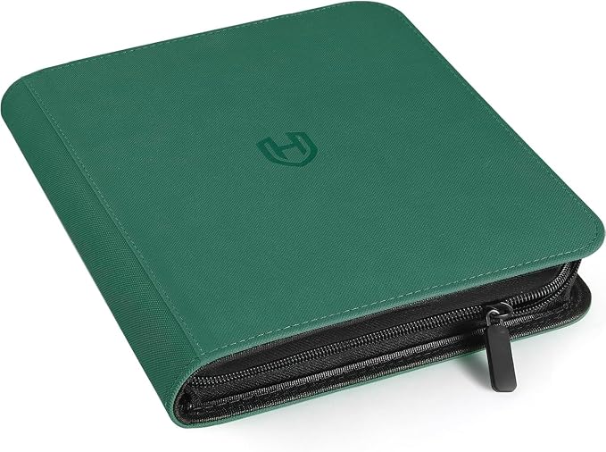 Card Binder 16 Pocket with Zipper, 1024 Pockets Trading Card Holder Book, Premium PU Cover Zip Folder Binder, Side Loading Carrying Case Binder Album for TCG, MTG, Sports Cards, Game Cards