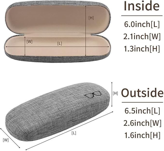 ABAJI Eyeglasses Case Kids Students Reading Glasses Organizer Hard Shell Lint Lining Snap Close Men Women Boys Girls