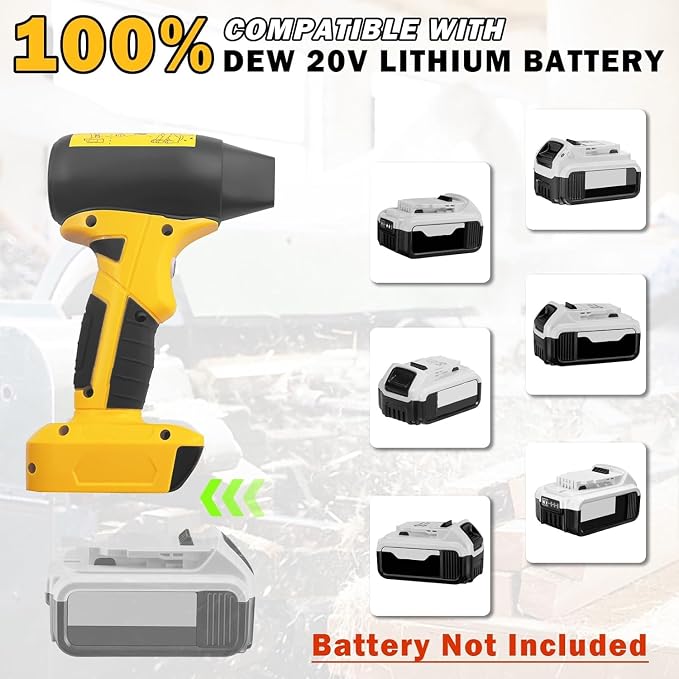 130000 RPM Mini Jet Fan Blower, 4-Speed Cordless Air Duster Compatible for Dewalt 20V Battery, Portable Handheld Blower for Indoor & Outdoor Use (No Battery)