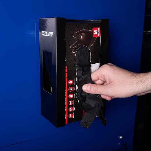 OEMTOOLS 23125 Black Magnetic Glove Dispenser, Disposable Gloves Box Holder, Magnetic Glove Box Holder for Wall Mount
