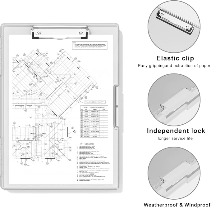 Hongri Clipboard with Storage, White 8.5 x 11 Clip Board, Dual Compartmen | Folder Nursing Side Opening, Heavy Duty Organization Box, Smooth Writing for Teachers, Classroom, Size 13.3 x 9.4 x 1.5 in