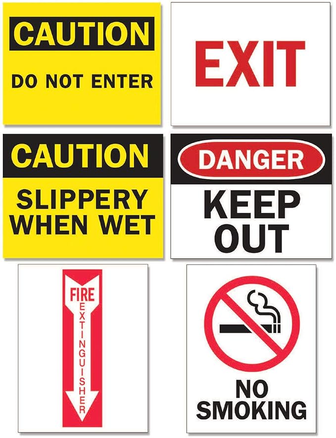 Tarifold A3 Safety Sign Inserts, 6 Messages, Waterproof, 36 Pack | Includes 36 tear-resistant waterproof signs, 6 each of 6 safety messages, for indoor or outdoor display
