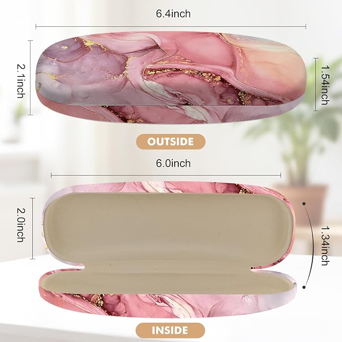 Glasses Case Hard Shell,Portable Protective Eyeglasses Case, Eyeglass Holder Box with Cleaning Cloth, for men women