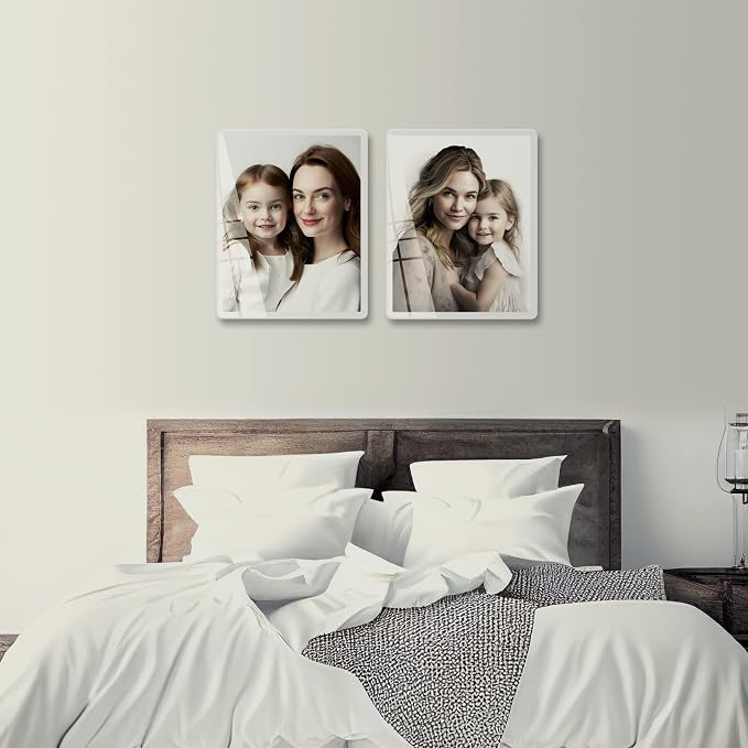Bluesun 11×14 Picture Frame White, Vertical & Horizontal Wall & Tabletop | 11×14 White Photo Frame with Tempered Glass & Rounded Corners,Ideal for Family & Friends, Living Room Bedroom Hallway Office