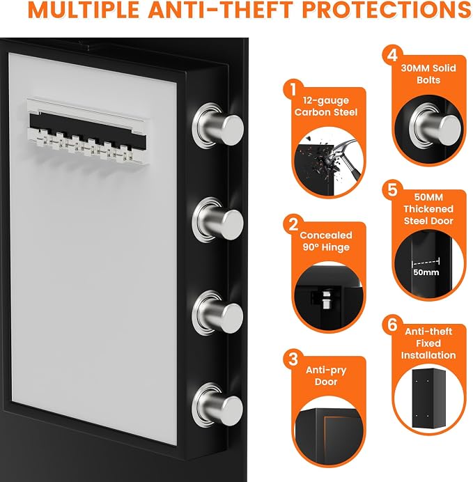 31.5"H Large Safe Box for Home & Office | 8.0 Cu Ft Heavy Carbon Steel Safe | Electronic Combination Lock | Double Safer - Add A4 Fire Waterproof Bag & Built-in Lock Box | Wall & Floor Mount for Valuable