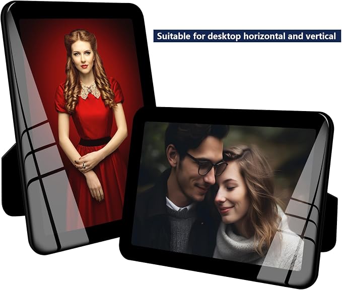 Bluesun Black 4×6 Picture Frames 3pk, Vertical & Horizontal Wall & Tabletop | 3 Pack 4×6 Photo Frames with Tempered Glass & Rounded Corners, 6×4 Frames for Home Living Room Bedroom Hallway Office
