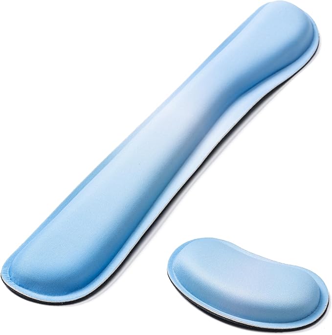 Keyboard Wrist Rest,Ergonomic Wrist Support for Keyboard,Gradient Blue | Computer Wrist Rest,Superfine Fabric and Gel Memory Foam Wrist Pad,Easy Typing&Pain Relief,Suitable for Office,Family