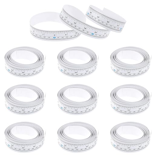 JJUNW 10 Pcs Self Adhesive Measuring Tape, Left-Right Reading, Ruler Tape | Measure Tape with Adhesive Backing, with Imperial and Metric Scales, for Workbench Table Saw Drafting Table, 36 Inches 90 CM