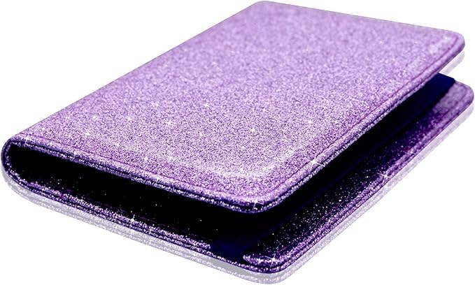 ACdream Passport Holder Cover, Leather Travel Wallet Case, RFID Blocking Document Organizer Protecrtor, with Slots for Credit Cards, Boarding Pass, for Women and Men, Glitter Purple