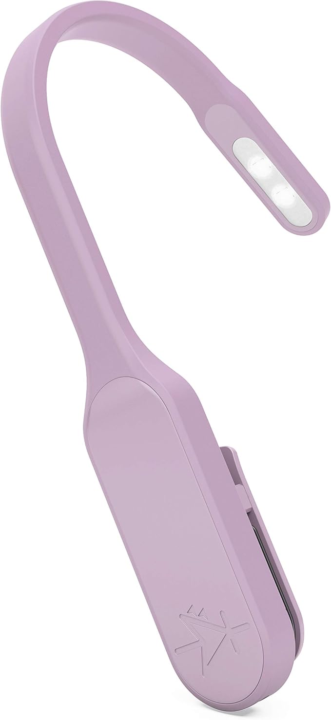 Mighty Bright The Original Recharge Clip On – USB Rechargeable Book Light – Warm LED Reading Lamp – Flexible, Dimmable, Lasts Up to 60 Hours a Charge (Lavender)