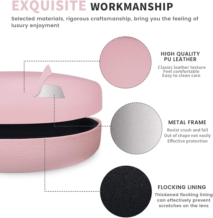 molshine Hard Shell Sunglasses Case,Classic Large Glasses Case for Sunglass,Eyeglasses with Cleaning Cloth,Pouch