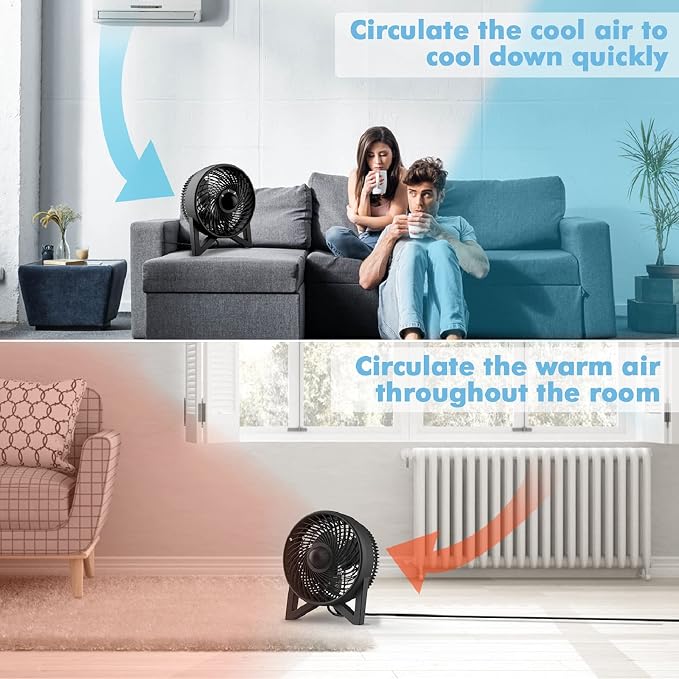 DR.PREPARE Desk Fan, 8 Inch Powerful Table Fan, Small Quiet Bedside Fan with 2 Speeds, Portable Personal Cooling Fan for Bedroom Sleeping Tabletop Office Home Kitchen Camping, Black