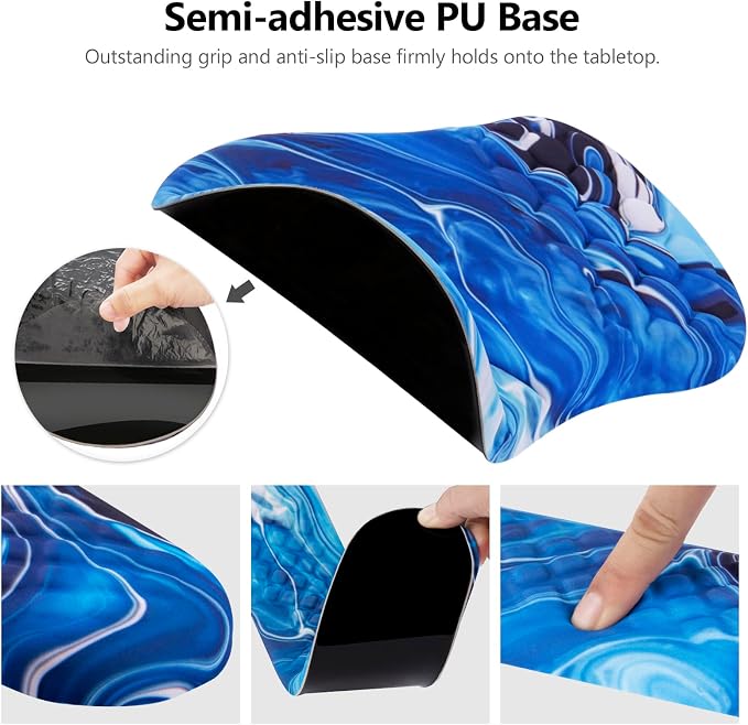 Ergonomic Mouse Pad & Keyboard Wrist Rest Set, Memory Foam | Memory Foam Wrist Cushion, Non-Slip PU Base, Massage Design, Relieves Wrist Pressure for Work, Gaming & Office Use