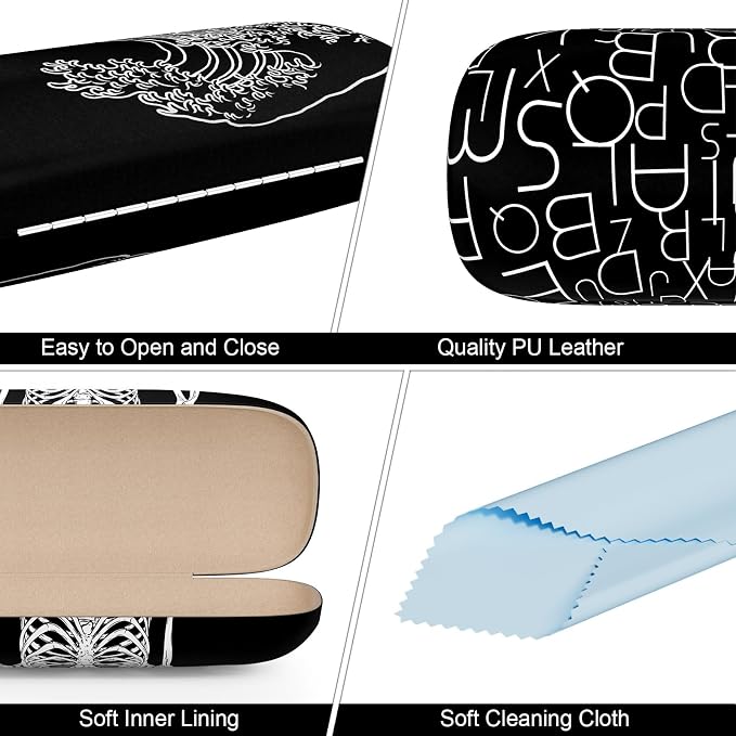 Eyeglasses Case, Hard Shell Protective Case for Glasses, Unisex for Women Men