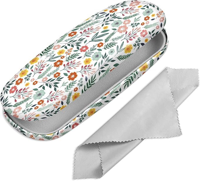 FINTIE Hard Shell Eyeglasses Case, Portable Protective Glasses Cover Eyeglass Holder Box with Cleaning Cloth for Men Women