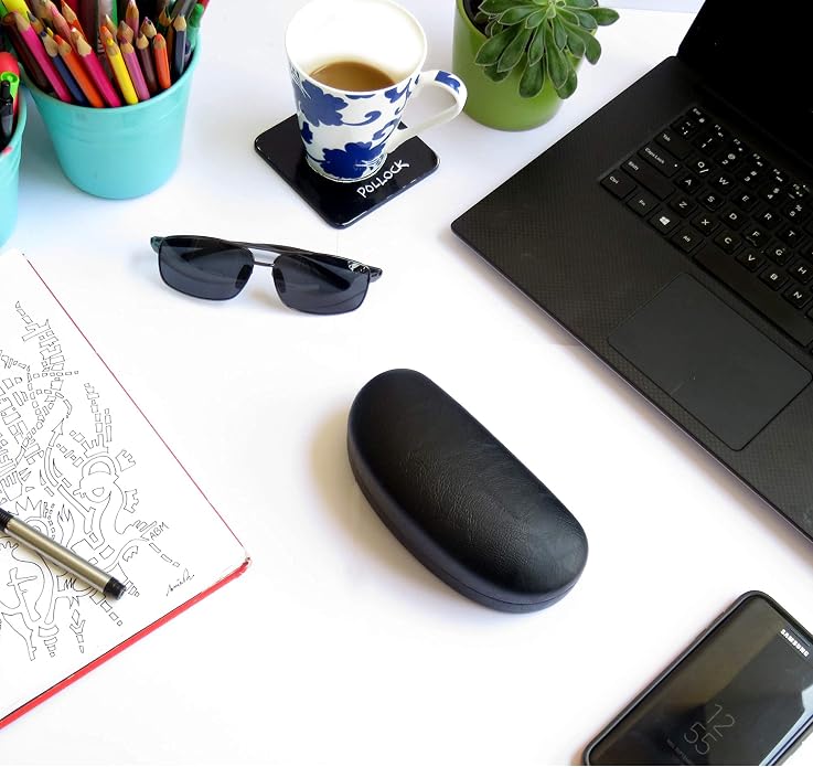 MyEyeglassCase - Large Sunglasses Case - Glasses Holder with Pouch & Cloth - Eyeglass Hard shell Medium - Extra Large frames