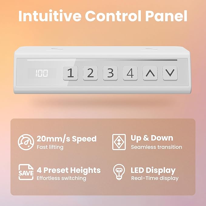 HUANUO 32" Small Electric Standing Desk Adjustable Height, 4 Memory Height Settings, Sit Stand Up Desk for Home Office & Computer Workstation, Sage Green