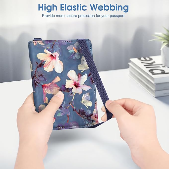 FINTIE Passport Holder with Airtag Holder, Slim Travel Wallet | RFID Blocking Passport Cover Protector Essentials with Credit Card Slots, Women/Men