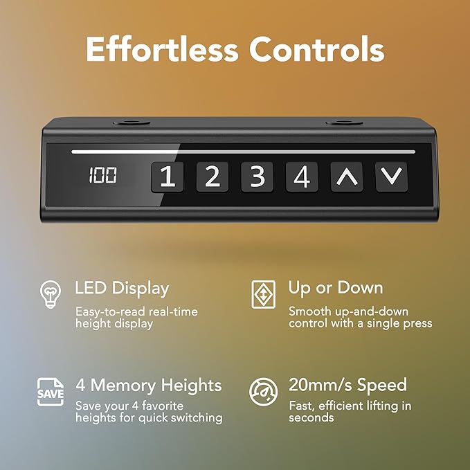 HUANUO 63 x 28 inch Electric Standing Desk Adjustable Height, 4 Memory Height Settings, Sit Stand Up Desk for Home Office & Computer Workstation, Black