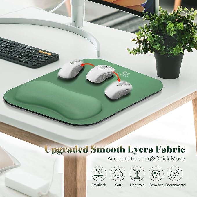 Gimars Large Smooth Superfine Fibre Memory Foam Ergonomic Mouse Pad Wrist Rest Support - Mousepad with Nonslip Base for Laptop, Computer, Gaming & Office，Red Camouflage