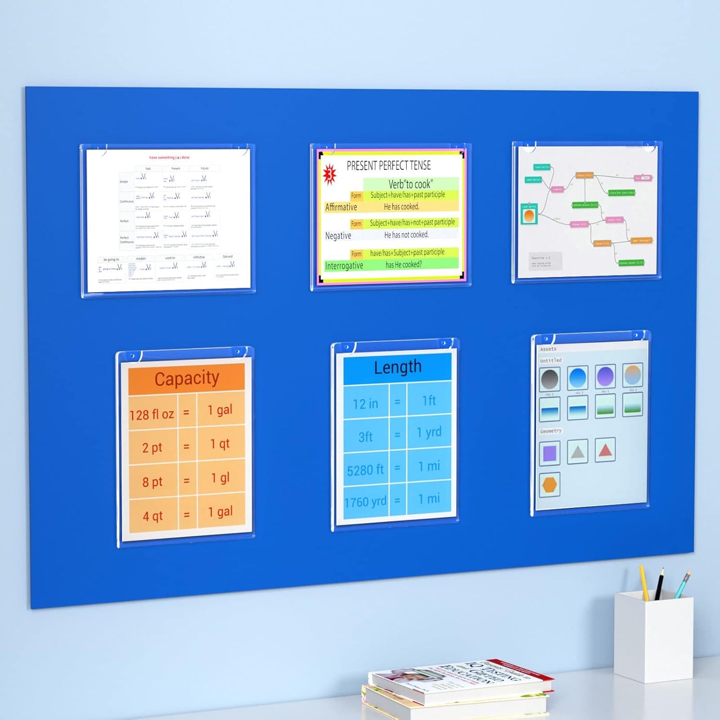 NIUBEE 30-Packs Acrylic Wall Sign Holder 8.5x11 Horizontal, Clear Plastic Picture Frames , Wall Mounted Design.