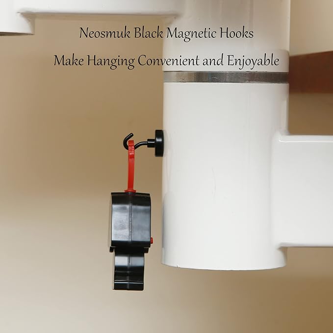 Neosmuk Magnetic Hooks, Heavy Duty 85lb+ Strong Magnet Hook for Cruise Cabins, Cruise Essentials 2026 for Hanging, Metal Wall Refrigerator Hangers (Black, 10 Pack)