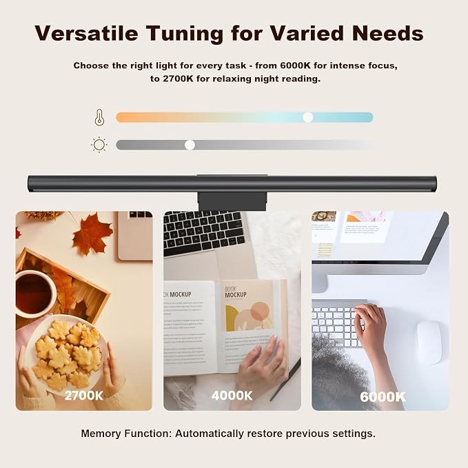 YEELIGHT Monitor Light Bar RGB Backlight, Ra98 Computer Lamp Works with Matter & Alexa for Home Office Gaming, 350LM Dimmable No Glare Eye-Care LED Screen Bar, USB Desk Lamp with Screen & Music Sync