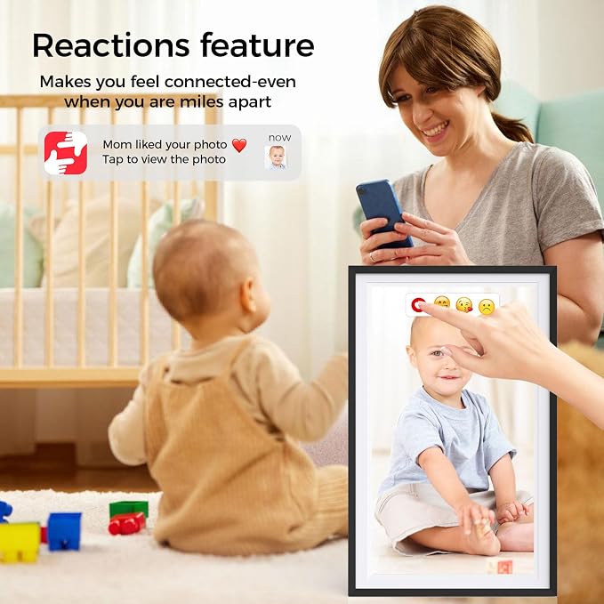 Digital Picture Frame,15.6 Inch Large Frameo Digital Photo Frame WiFi, 32GB,1920 * 1080 IPS HD Touch Screen,Tabletop&Wall-Mounted,Digital Frame Share Photos and Videos via Frameo App