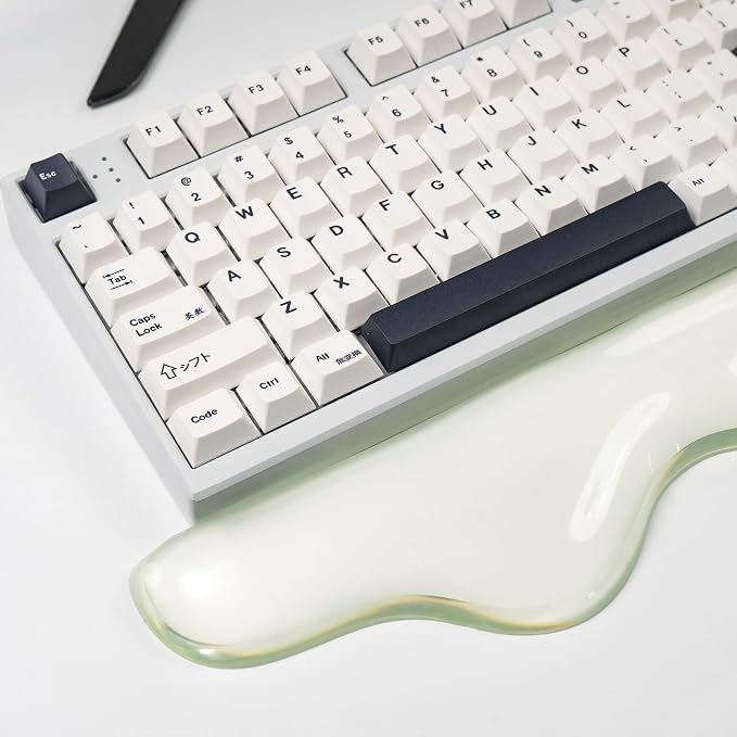 Ergonomic Gel Wrist Rest for Keyboard and Mouse, Wrist Rest Set, Cute Silicone Wrist Rest for Computer Keyboard 60%/68%/75% (Green)