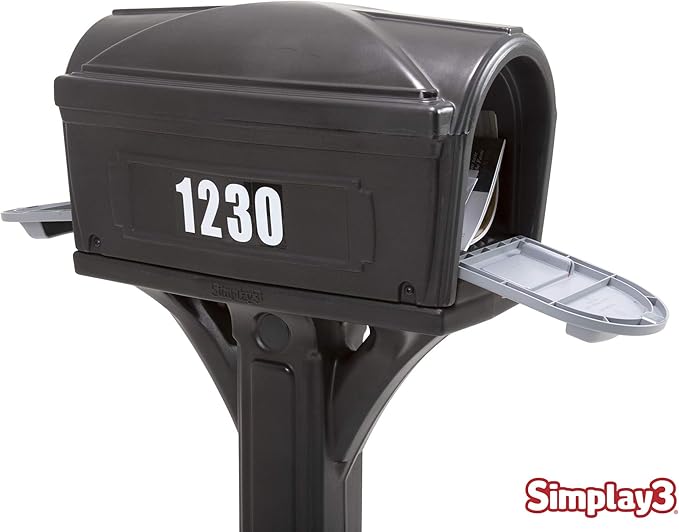 Simplay3 American Home 42002R-04 Dig-Free Easy Up Classic Mailbox – Black