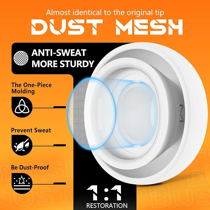 Inesore 4 Pairs Replacement Ear Tips for AirPods Pro 2nd/1st (Large-White) | with Noise Reduction Hole & Built-in dust Guard Screen,Silicone,with Portable Storage Box & Cleaner Pen,(Large-white)