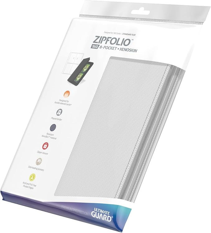 Ultimate Guard Zipfolio 160 - 8 Pocket Xenoskin White Display Album